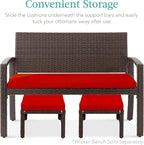 Best Choice Products Set of 2 Wicker Ottomans, Additional Seating, Side Table - Image 5
