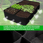 CJGQ Fabric Raised Garden Bed, 128 Gallon 8 Grids Plant Grow Bags, 3x6FT - Image 3