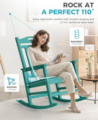 Ciokea Oversized Outdoor Rocking Chairs Set of 2, 380lbs Heavy-Duty Large Patio - Image 5