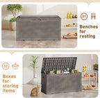Greesum 100 Gallon Resin Deck Box Large Outdoor Storage Boxes - Image 6