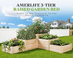 AMERLIFE 3-Tier Raised Garden Bed, 28 Inch Depth Fir Wood Planter Box - Image 9
