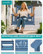 SERWALL HDPE Single Porch Swing Set of 2, Heavy Duty Single Person Swing Chair - Image 4