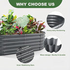AHEONLAR 3 Pack 4×2×1.5ft Galvanized Raised Garden Beds Outdoor, Sturdy Planter - Image 5