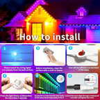 60ft Permanent Outdoor Light, RGB Outdoor eave Lights - Image 7