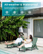 Outdoor Chaise Lounge Chair Set of 2, Patio Lounge Chairs - Image 8