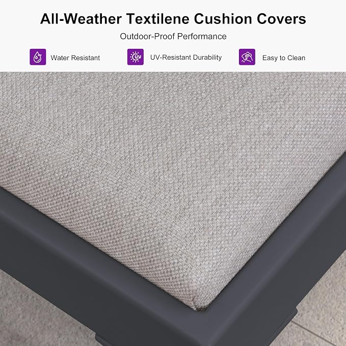 PURPLE LEAF Outdoor Chaise Lounge Set of 2 Aluminum Adjustable Patio Lounger - Image 4