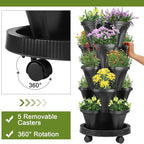 Umigy 2 Set 5 Tier Stackable Planters Vertical Garden Planters - Image 5