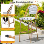 ONBRILL French Bar Stool Set of 2, Wicker Bar Height Stool 29" - Image 6