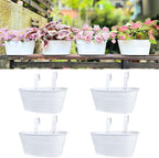 LaLaGreen Outdoor Rail Planter Metal Iron Hanging Flower Pots Deck Railings by L%C3%A1L%C3%A1Green