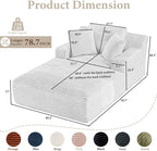 78.7" Chaise Lounge Chair Indoor, Oversized Boneless Couch Comfy Upholstered - Image 2