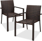 Best Choice Products Set of 2 Stackable Outdoor Wicker Dining Chairs by BestChoiceProducts