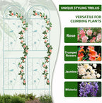 Metal Garden Trellis for Climbing Plants, 2 Pack 86.5" x 19.7" Green Plant - Image 2