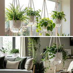 6 Pack Self Watering Hanging Planters Indoor Flower Pots Visible Water Level - Image 7