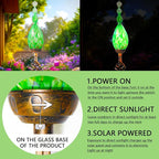 Solar Garden Lights Outdoor, Decorative LED Flame Garden Stakes, Hand Blown - Image 4