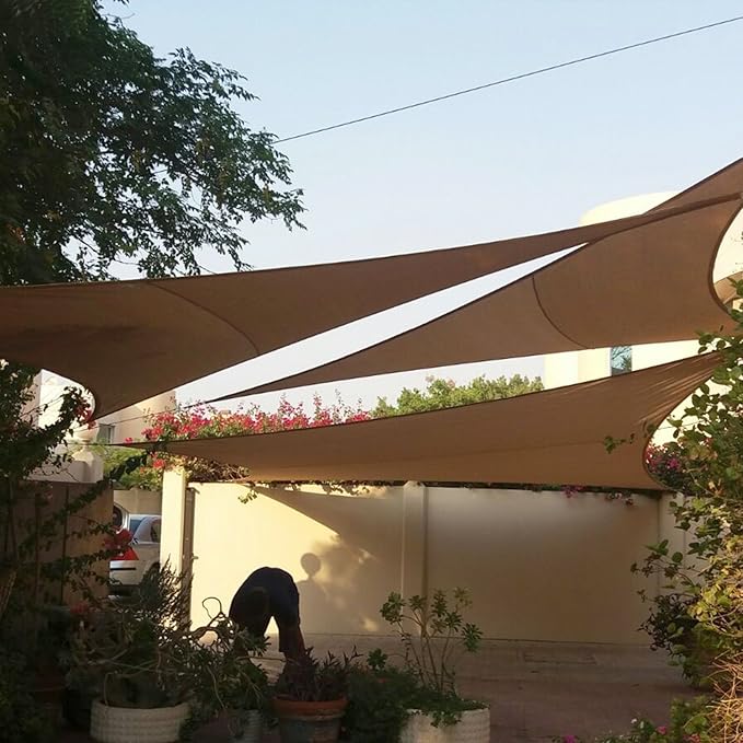 E&K Sunrise 17' x 17' x 17' Sun Shade Sail Triangle Canopy Shade Cover UV Block - Image 8