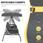 HOMREST 3 Person Outdoor Porch Swing - Image 3