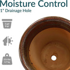 Sunnydaze Round Ceramic Planter - Image 2