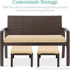 Best Choice Products Set of 2 Wicker Ottomans, Additional Seating, Side Table - Image 5