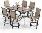 PHI VILLA 7 Piece Outdoor Bar Set, Counter Height Patio Bar Furniture Rectangle by PHIVILLAThepioneerofcomfortablehouseholdsupplies