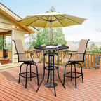 VINGLI Outdoor Bar Table, Cast Aluminum Bar Height Patio Table - Image 2