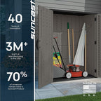 Suncast Outdoor Storage Cabinet Waterproof Resin Vertical Outdoor Storage Shed - Image 10