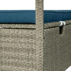 Patio Chaise Lounge, PE Rattan Outdoor Patio Wicker Adjustable Outdoor Sun Bed - Image 9