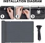LOVE STORY 3'x16' Dark Grey Balcony Screen Privacy Fence Cover UV Protection - Image 3