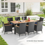 Tangkula 9 Pieces Rattan Outdoor Dining Set - Image 3