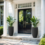 Kante 24 Inch Tall Round Concrete Planter, Large Indoor Outdoor Plant Pots - Image 5