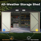 Patiowell 10x14 FT Outdoor Storage Shed, Large Metal Garden Shed - Image 7