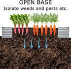 12x2x1ft Galvanized Raised Garden Bed, Outdoor Planter Box Metal Patio Kit - Image 5