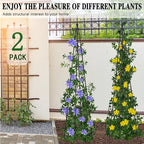 2 Pack Garden Trellis for Climbing Plants Outdoor, 63inch Tall Rustproof Metal - Image 6