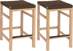JONATHAN Y CSL1201C-SET2 Armand 25.6" Modern Coastal Backless Acacia Wood by JONATHANY