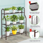 SORCEDAS Plant Stand Indoor Outdoor Plant Shelf 3 Tier Metal Corner Flower - Image 7