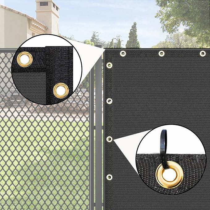 UPGRADE Privacy Fence Screen 3'x44' Dark Grey Outdoor 90% Visibility Blockage - Image 4