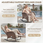 3 Pieces Zero Gravity Wicker Patio Rocking Recliner Chairs Set of 2 - Image 5