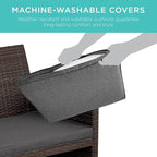 Best Choice Products 4-Piece Outdoor Wicker Patio Conversation Furniture Set - Image 5