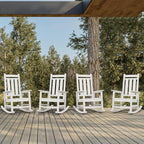 KINGYES Oversized Outdoor Rocking Chair Set of 4, All-Weather Patio Rocking - Image 2