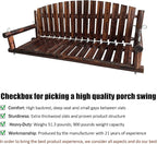 5FT Rustic Log Wooden Porch Swing, Heavy-Duty 900 LBS, Outdoor Hanging Bench - Image 4