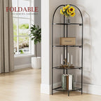 Crofy Foldable 4 Tier Corner Shelf, Metal Corner Plant Stand - Image 2