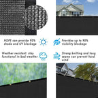 UPGRADE Privacy Fence Screen 4'x43' Black Outdoor 90% Visibility Blockage 170 - Image 5