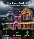 300FT Permanent Outdoor Lights for House, Smart Color Change Eaves LED Lights - Image 4