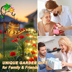 2 Packs Solar Watering Can Lights Hummingbird Garden Decor, Hanging Lanterns - Image 7