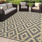 SAND MINE 6 x 9 Ft Reversible Mats, Plastic Straw Rug, Modern Area Rug by SANDMIND