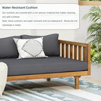Merax Outdoor Acacia Wood Daybed, 3 Seater Day Bed Couch Sofa - Image 5