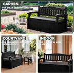 Flamaker 80 Gallon Storage Bench Outdoor Indoor, Durable All-Weather Seating - Image 4