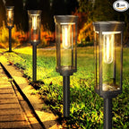 Solar Pathway Lights Outdoor 8 Pack, Bright Solar Path Lights Outside Waterproof by COXSENI