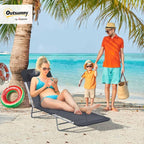 Outsunny Folding Chaise Lounge Pool Chairs, Outdoor Sun Tanning Chairs - Image 2