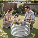 4 Pack 3x3FT Round Raised Beds for Gardening, Corrugated Galvanized Steel - Image 4