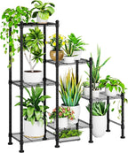 Plant Stand Indoor Outdoor, Heavy Duty Metal Waterproof 6 Tiered Plant Shelf - Image 3